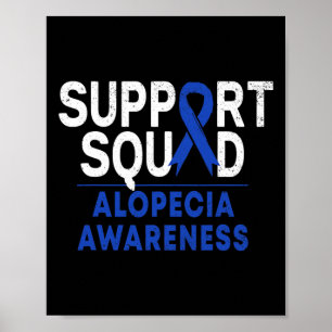 Squad Alopecia Awareness Blue Om Ribbon Krieger Poster