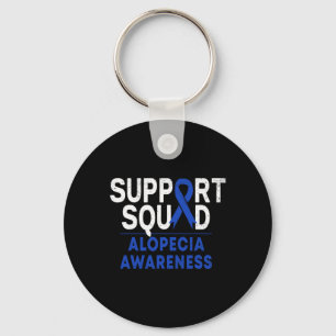 Squad Alopecia Awareness Blue Om Ribbon Krieger Schlüsselanhänger