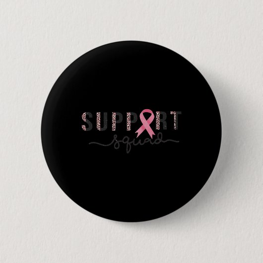 Squad Brustkrebsbewusstsein Leopard Rosa Band Button (Vorderseite)