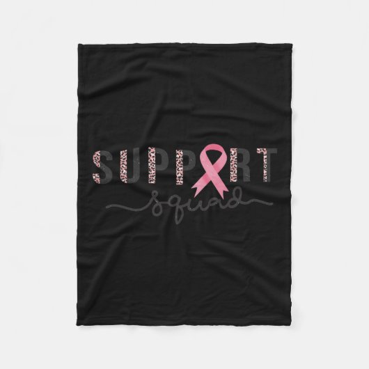 Squad Brustkrebsbewusstsein Leopard Rosa Band Fleecedecke (Vorderseite)