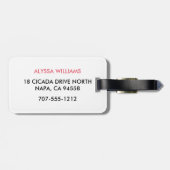 Squad Coral Pink & White Personalisiert Bridesmaid Gepäckanhänger (Rückseite horizontal)