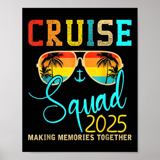 Squad Crew Cruise 2025 Sommerferien Matching Fa Poster (Vorne)