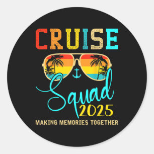 Squad Crew Cruise 2025 Sommerferien Matching Fa Runder Aufkleber