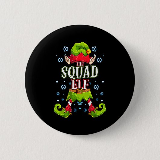 Squad Elf Matching Family Group Christmas Party Button (Vorderseite)