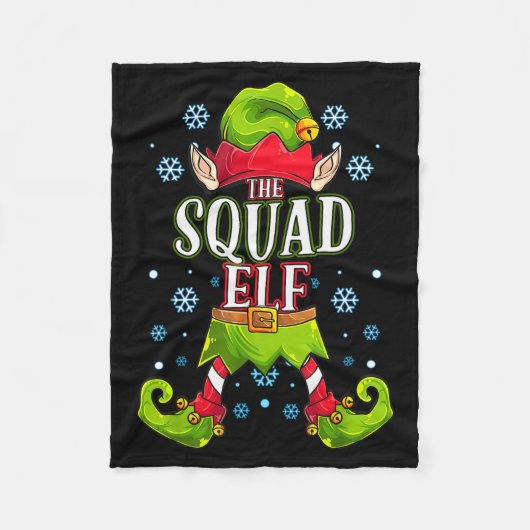 Squad Elf Matching Family Group Christmas Party Fleecedecke (Vorderseite)