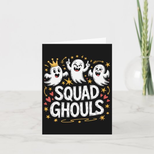 Squad Ghosts Matching Funny Halloween 1 Karte (Vorderseite)