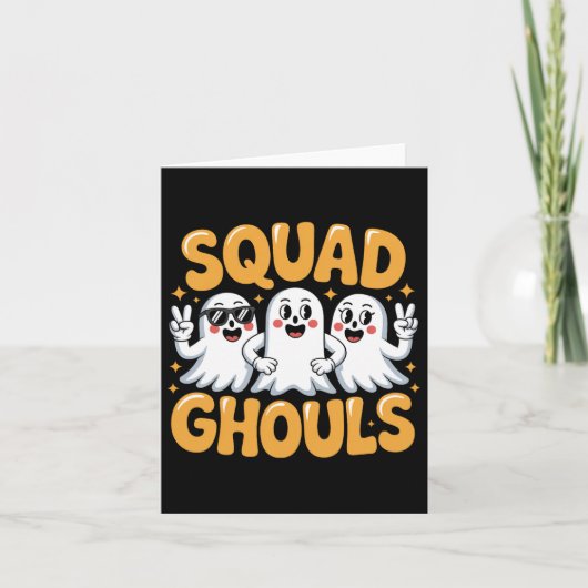 Squad Ghosts Matching Funny Halloween 2 Karte (Vorderseite)