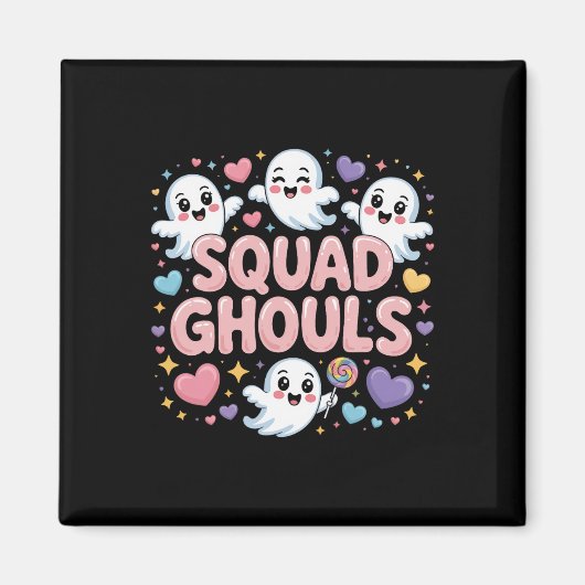 Squad Ghosts Matching Funny Halloween 4 Magnet (Vorne)