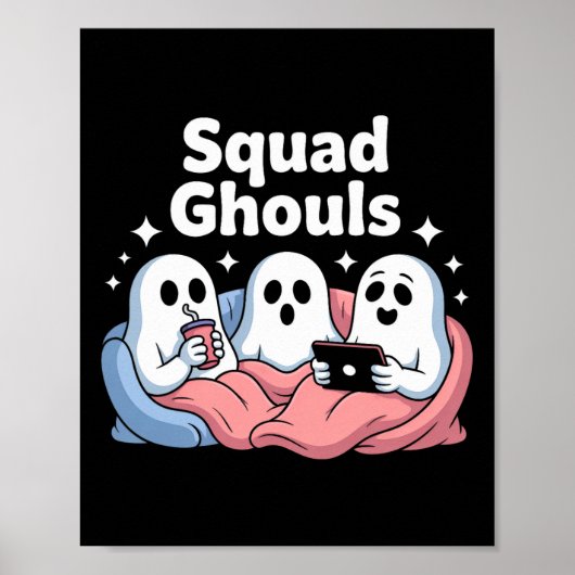 Squad Ghosts Matching Funny Halloween 5 Poster (Vorne)