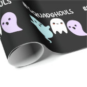 Squad Ghouls Funny Halloween Ghost Pun Dark BG Geschenkpapier (Rolleneckpunkt)