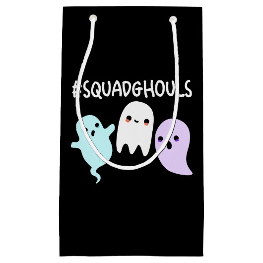 Squad Ghouls Funny Halloween Ghost Pun Dark BG Kleine Geschenktüte (Vorderseite)