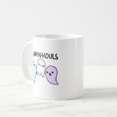 Squad Ghouls Funny Halloween Ghost Pun Kaffeetasse (Vorderseite Links)