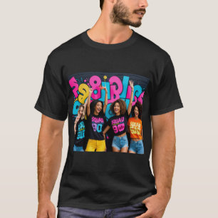 Squad Goals 90er Retro Ästhetik Schwarz T-Shirt