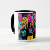 Squad Goals 90er Retro Ästhetik Schwarz Tasse (Vorderseite Links)