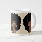Squad Goals | Black Afro | Beige Jumbo-Tasse (Vorderseite Rechts)