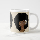 Squad Goals | Black Afro | Beige Jumbo-Tasse (Rechts)