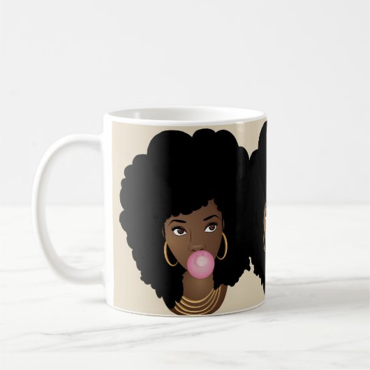 Squad Goals | Black Afro | Beige Kaffeetasse (Links)