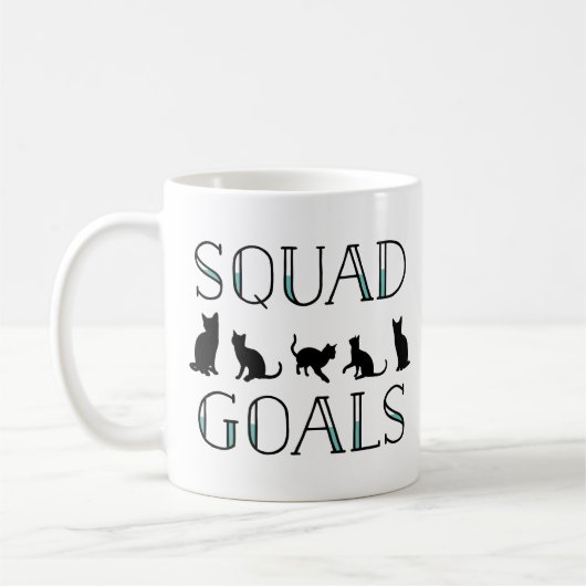 Squad Goals Funny Cat Lady Kaffeetasse (Links)