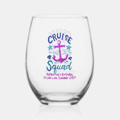 Squad Group Friends Custom Birthday Event Weinglas Ohne Stiel (Rückseite)
