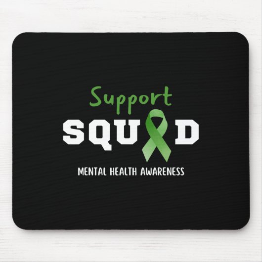 Squad Mental Health Awareness Fun Green Ribbon Mousepad (Vorne)