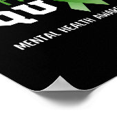 Squad Mental Health Awareness Fun Green Ribbon Poster (Ecke)