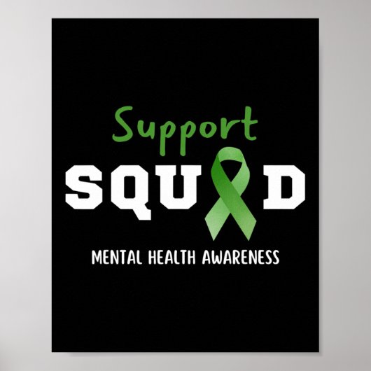 Squad Mental Health Awareness Fun Green Ribbon Poster (Vorne)