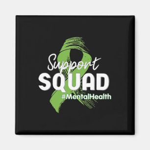 Squad Mental Health Awareness Lime Green Ribbon Magnet