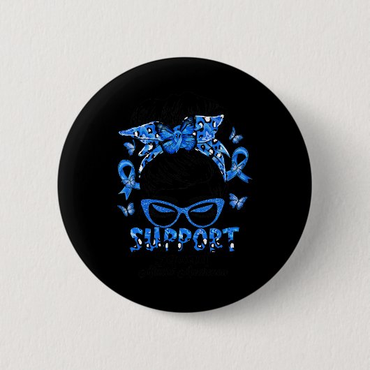 Squad Messy Bun Ataxia Bewusstsein Geschenke Button (Vorderseite)