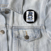 Squad Messy Bun Blue Warrior Alopecia Bewusstsein Button (Beispiel)
