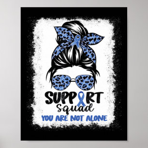 Squad Messy Bun Blue Warrior Alopecia Bewusstsein Poster