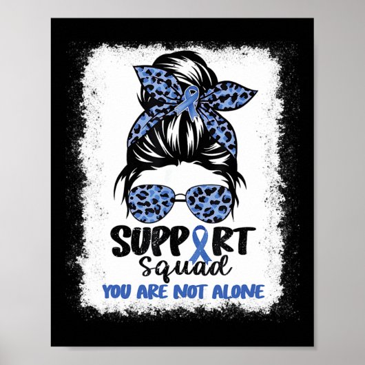 Squad Messy Bun Blue Warrior Alopecia Bewusstsein Poster (Vorne)