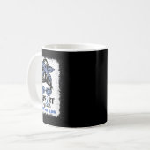 Squad Messy Bun Blue Warrior Ataxia Bewusstsein Kaffeetasse (Vorderseite Links)