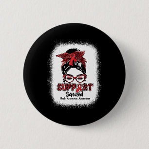 Squad Messy Bun Burgundy Ribbon Brain Aneurysm 1 Button