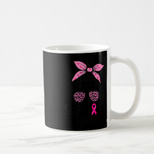 Squad Messy Bun Leopard Pink Breast Cancer Awarene Kaffeetasse