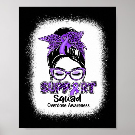 Squad Messy Bun Lila Ribbon Überdosierung Bewussts Poster (Vorne)