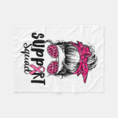 Squad Messy Bun Pink Krieger Brustkrebs Awarene Fleecedecke (Vorderseite (Horizontal))