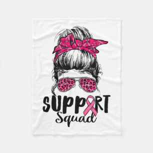 Squad Messy Bun Pink Krieger Brustkrebs Awarene Fleecedecke