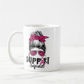 Squad Messy Bun Pink Krieger Brustkrebs Awarene Kaffeetasse (Links)