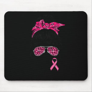 Squad Messy Bun Pink Krieger Brustkrebs Awarene Mousepad