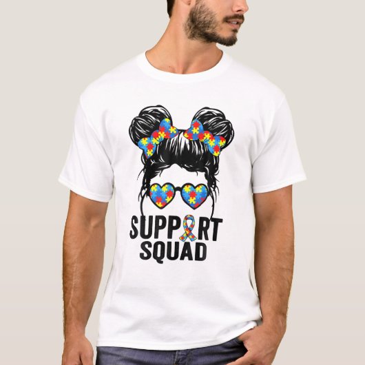 Squad Messy Hair Bun Puzzle T-Shirt (Vorderseite)