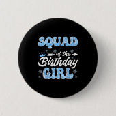Squad Of The Birthday Girl Snowflakes Winter Chris Button (Vorderseite)