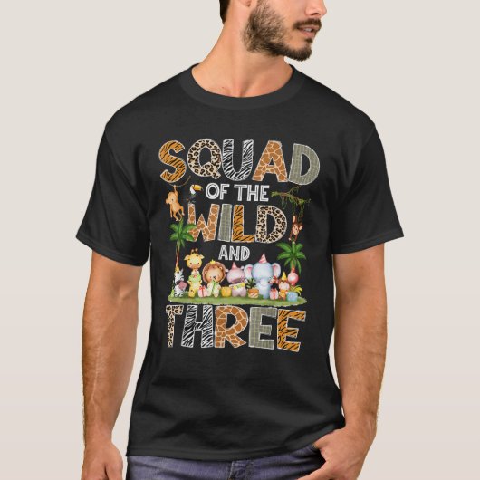 Squad Of The Wild Three 3Rd Birthday Safari Jungle T-Shirt (Vorderseite)
