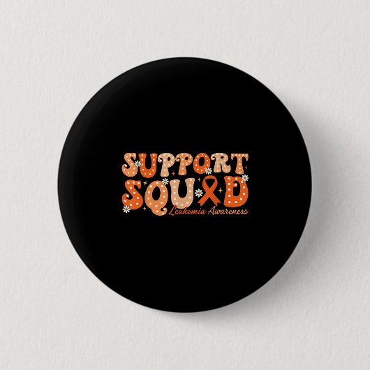 Squad Orange Ribbon Leukemia Blood Cancer Button (Vorderseite)