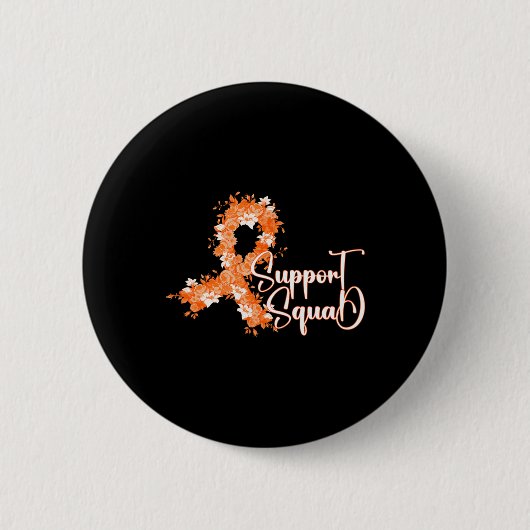 Squad Orange Ribbon Leukemia Blood Cancer Button (Vorderseite)