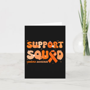 Squad Orange Ribbon Leukemia Blood Cancer Karte