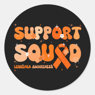 Squad Orange Ribbon Leukemia Blood Cancer Runder Aufkleber