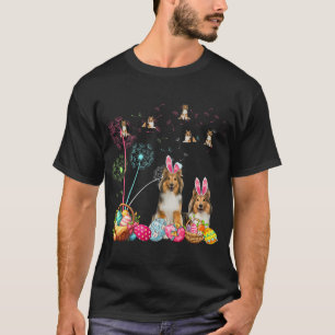 Squad Ostern Paar Häschen Shelties Löwenzahn Jagd T-Shirt