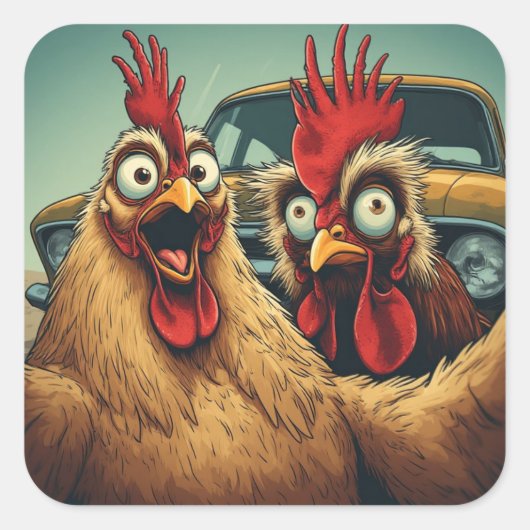 “Squad & Rod” Cheesy Chickens Sticker (Vorderseite)