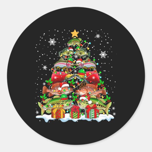 Squad Santa Lachs Byss Zackenbarsch Fische Sammlun Runder Aufkleber (Vorderseite)