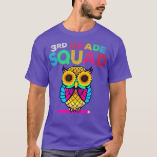 Squad Sunflower Owl Third Grade T-Shirt
